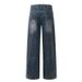 American Vintage Dirty Dye Waste Land Style Ripped Wide-Leg Jeans Unisex Patchwork Design Draped Floor-Length Pants For_mkmklike.com