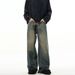 Men's Vintage Washed Straight Wide-Leg Jeans – Retro Clean Fit Cotton Denim Pants Men's Clothing_mkmklike.com