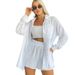 Women's Clothing ladies long-sleeved shorts loose casual women's clothing two-piece suit_mkmklike.com