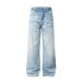 Men's Light Blue Washed Distressed Wide Leg Jeans Retro American Style High Street Baggy Straight Leg Floor Length_mkmklike.com