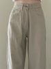 K Women's Trousers, Pear-shaped Figure, Women's Khaki High-waisted Straight-leg Jeans, Large Size Loose_mkmklike.com