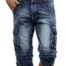 Men's Clothing Men's Overalls Mid Length Pants With Multiple Pockets Casual Denim Cropped Shorts_mkmklike.com