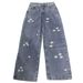 Retro Korean Style Slimming Wide Leg Jeans for Women Loose Fit Floor Length Trousers Trendy Denim_mkmklike.com