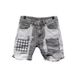 Men's Trendy Stylish Denim Shorts Summer Patchwork Unique Five Point Pants Appliqué Frayed Edges Korean Retro Riding Breeches_mkmklike.com