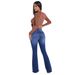 Women's Clothing Multi Button High Waist Elastic Micro Flared Jeans Women's Trousers_mkmklike.com