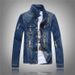 Men's Clothing Men's Slim Fit Denim Jacket - Washed Casual Biker Coat With Multiple Pockets - Trendy Big Size Outerwear For Urban Style_mkmklike.com