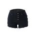 Women's Clothing Spring And Summer New Button Tassel Edge Women's Denim Shorts_mkmklike.com