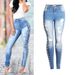 Women's Clothing Ripped Slim Fit Stretch Small Feet Lead Jeans _mkmklike.com