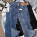 High-Waisted Retro Style Split Flared Jeans For Women Stretchy Slim Fit Straight Leg Floor-Length Unique Design_mkmklike.com