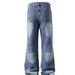 Men's Clothing 25 Autumn American Jeans Men And Women Washed High Street Straight Pants Trousers_mkmklike.com