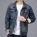 Loom Spring And Autumn New Workwear Trendy Personality Motorcycle Jacket Men's High-end Zipper Denim Coat Men_mkmklike.com