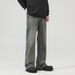 Men's Clothing & Archer0603 & Summer Style Bamboo Cotton Heavy Wash Men's Jeans Distressed Slightly Flared Slimming Trousers_mkmklike.com