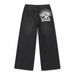 Men's Heavy Duty Embroidered Denim Wide Leg Pants - American Retro Street Style Straight Leg Casual Trousers For All Seasons_mkmklike.com
