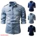 Pulse 2022 Spring And Autumn Fashion Slim Fit Multi-Pocket Washed Denim Long Sleeve Shirt Men's Clothing_mkmklike.com