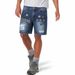 Laike Men's Rhinestone Denim Shorts Summer Style Trendy Star Washed Casual Five Point Pants_mkmklike.com