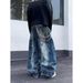 Vintage Distressed Patchwork Jeans – Raw Hem Wide-Leg Denim Pants With Contrast Stitching For Men & Women (S-3xl)_mkmklike.com