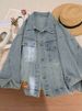 Plus-size Blue Denim Jacket For Women, 2025 Spring Autumn New Design, Loose And Slimming Top_mkmklike.com