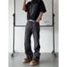 Men's Versatile Black Gray Jeans Loose Fit Straight Leg Casual Trousers Height Enhancing Spring Autumn New Retro Wash_mkmklike.com