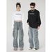 Men's Clothing Street Style Splashed Workwear Jeans Pockets Hip Hop Distressed Wide Leg Trousers_mkmklike.com