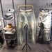 Men's Japanese Loose Fit Patchwork Jeans Vintage Distressed Denim Harem Style Pants_mkmklike.com
