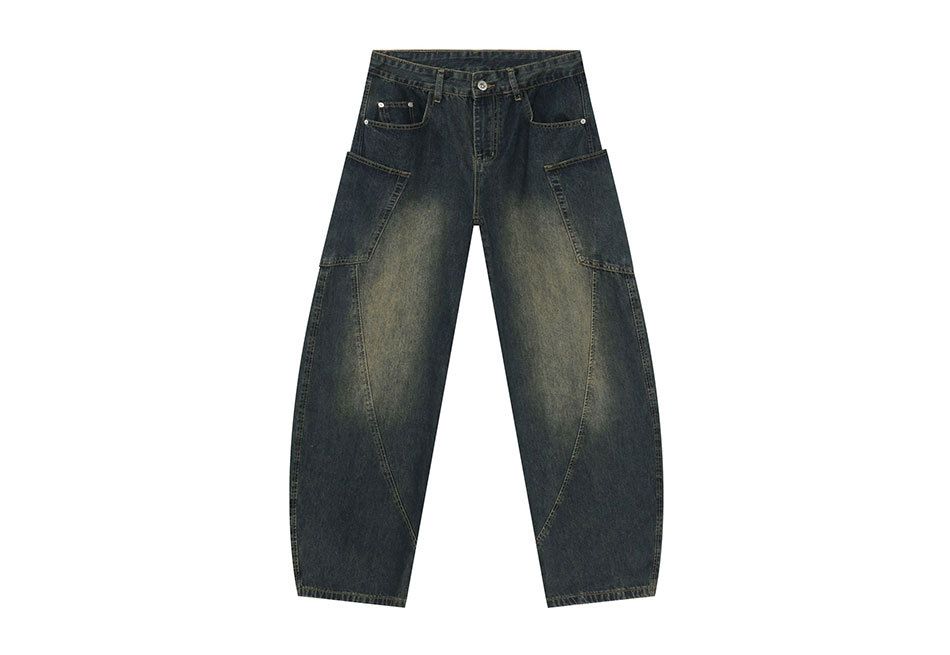 EF JEANS | 2025 Spring New American Structural Split Line Stereo Scimitar Jeans Large Pocket Tooling_mkmklike.com