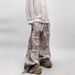 Men's Retro Distressed Washed Jeans High Street Loose Fit Wide Leg Muddy Workwear Hip Hop Streetwear Spring Summer_mkmklike.com