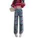 2023 Spring And Autumn New American Style High Street Embroidered Jeans For Women, Loose Wide-Leg Straight High-Waisted_mkmklike.com
