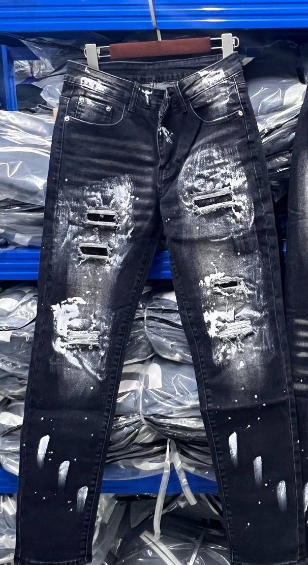 Men's Black Jeans Elastic Slim Fit Ripped Men's Jeans Trend Men's Jeans_mkmklike.com