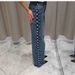 Edgy Rivet-Embellished Denim Jeans For Women – Distressed Washed Blue Skinny Fit With Heavy-Duty Beaded Side Decor, Instagram Aesthetic_mkmklike.com