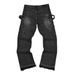 Workwear Patchwork Jeans For Men – Distressed Fringe Straight-Leg Denim Pants (Black/Blue/Camo, S-Xl)_mkmklike.com
