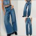 K Fashionable Retro Wide Leg High Waist Loose Slimming Straight Leg Street Jeans_mkmklike.com