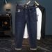 Men's Stretch Slim Fit Jeans Geometric Print Retro New Light Luxury Menswear_mkmklike.com