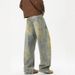 American-style Trendy Brand Washed Splatter-ink Curved Cut Jeans For Men, Autumn Cleanfit Straight Wide-leg Pants,_mkmklike.com