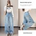 Stylish Straight-leg Jeans With Sparkling Rhinestones For Women, Spring And Autumn, American Style, High-waisted,_mkmklike.com