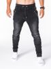 2023 foreign trade hits European and American men's washed denim fabric casual sweatpants cordless jeans_mkmklike.com