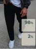 Men's Black Stretch Jeans Mid Waist Straight Pants Long Trousers Softener Fabric Machine Washable_mkmklike.com