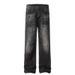 Men's Clothing High Street Washed Black Splatter Paint Jeans Trendy Brand Vibe Retro Style Loose Straight Leg Gathered Design Slimming Trousers_mkmklike.com