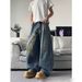 Men's High Waist Hip Hop Casual Jeans Loose Fit Denim Embroidery Street Fashion Direct Sales_mkmklike.com