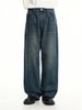 Men's Summer Loose Straight Leg Jeans Washed Retro Trousers_mkmklike.com