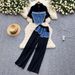 Women's Clothing denim patchwork distressed suit_mkmklike.com