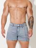 Men's Clothing Men's Stretch Denim Shorts High Waist Slim Fit With Small Slit Cuff For Taller Legs Look_mkmklike.com