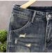 Retro Heavyweight Ripped Cargo Jeans Men's Loose Straight Leg Wide Leg Tapered Pants High Streetwear_mkmklike.com