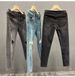 Men's Black Ripped Jeans High Street Fashion Baggy Denim Pants With Distressed Details For Casual Wear_mkmklike.com