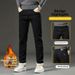 Men's Slim Fit Straight Leg Jeans - Fleece Lined Winter Denim Pants With Comfort Stretch_mkmklike.com