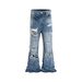 Men's Clothing High Street Fashion Brand Loose Tassel Cat Whisker Slightly Flared Trousers RO Style Wide Leg Trousers Casual Trousers Jeans_mkmklike.com