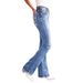 Women's Clothing Slimming Stretch Jeans Embroidered Back Pocket Double Buttons Denim Jeans For Spring Summer_mkmklike.com