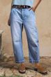 Women's High-Stretch Relaxed Fit Denim Pants – Distressed Wash & Comfortable Everyday Jeans_mkmklike.com