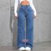 Women's High Waist Straight Leg Jeans - Soft Washed Denim Pants With Relaxed Fit, Comfortable & Flattering For Casual & Office Wear_mkmklike.com