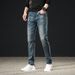 High End Slim Fit Straight Leg Stretch Casual Jeans Retro Denim Trousers for Men Spring New Style_mkmklike.com