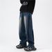 Nordmann American Retro Patchwork Workwear Jeans For Men, Autumn Winter New Casual Pants, Loose Wide-Leg Straight Long_mkmklike.com